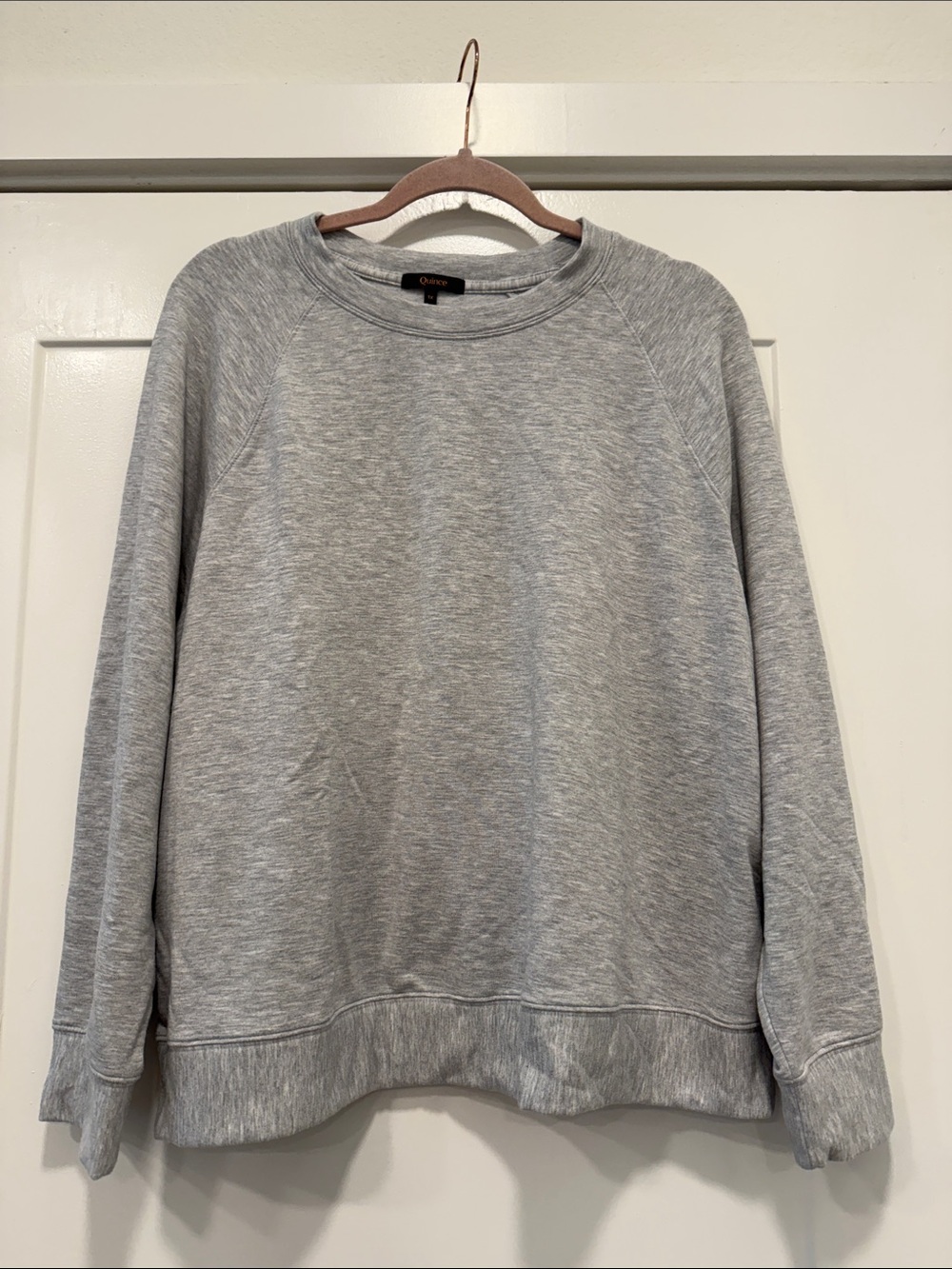 Quince women’s Light Heather Gray Crewneck pullover Sweatshirt XL